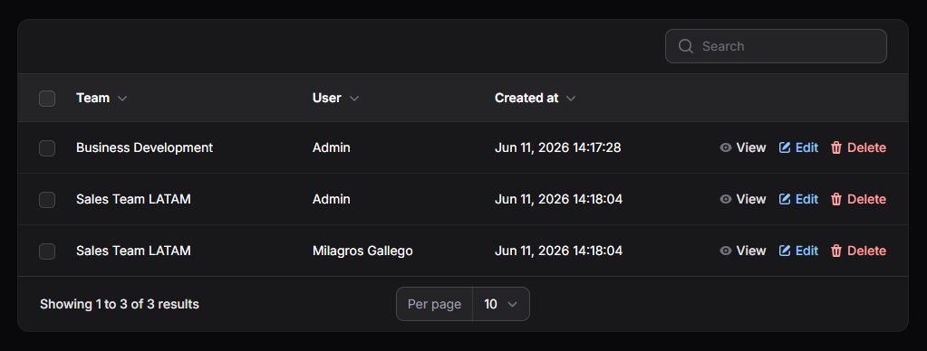team member record